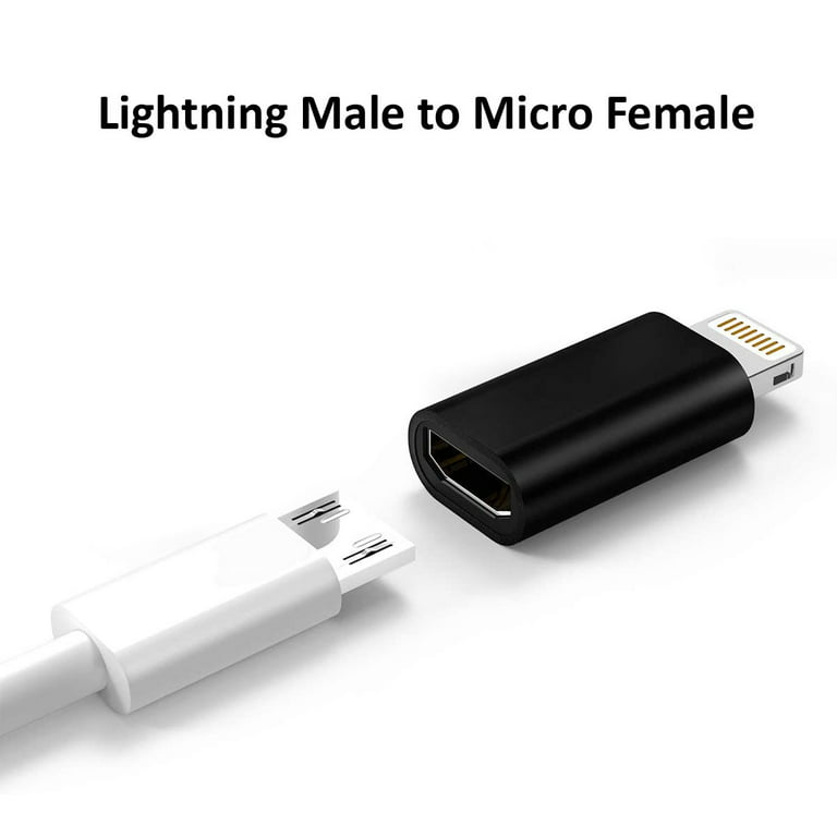 Kænguru at opfinde Matematik 5 Pack Micro USB to Lightning Adapter,Lightning Male to Microusb Female  Adapter for Apple iPhone 5s 6 6s 7 8 Plus se2 x xr xs 11 12 Mini max pro  Ipad air