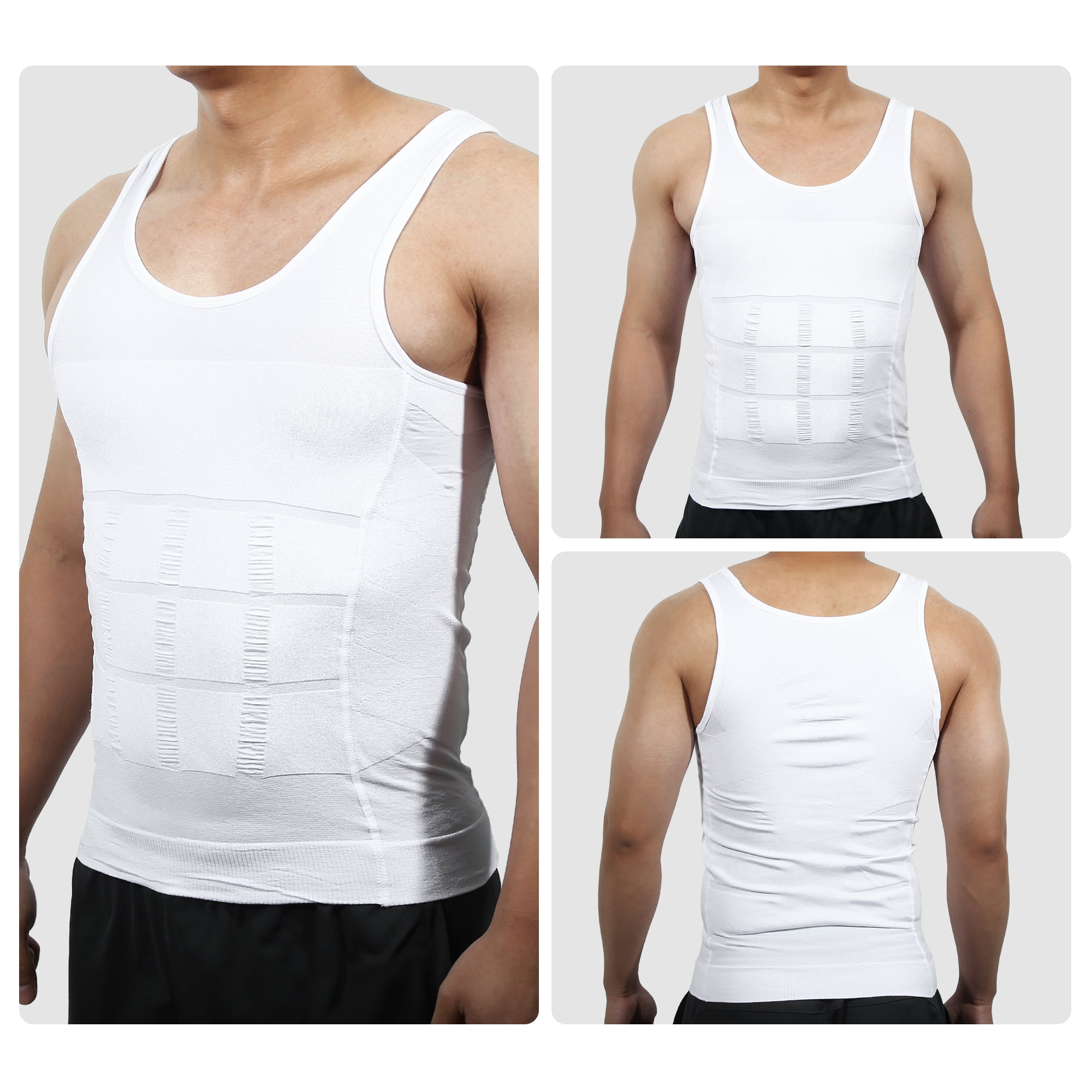 Unique Bargains Men Body Slimming Tummy Shaper Underwear Stretch Shapewear Waist Girdle XL White