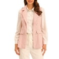 thumbnail image 1 of INSPIRE CHIC Women's Plaid Tweed Lapel Open Front Sleeveless Blazer Vest Jacket Pink XL, 1 of 6