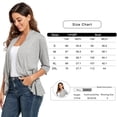 thumbnail image 2 of Anyfit Wear Women Casual Lightweight Cardigan Open Front 3/4 Sleeve Office Wear Solid Knit Cardigan Sweater White XL, 2 of 6