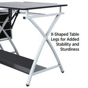 Alden Design 50 Adjustable Steel Drafting Table with Stool, Black