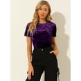 thumbnail image 2 of Día de San Patricio Camiseta Terciopelo Sólida Casual De Manga Corta Con Cuello Redondo Para Mujer Púrpura S, 2 of 6