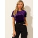 thumbnail image 2 of Día de San Patricio Camiseta Terciopelo Sólida Casual De Manga Corta Con Cuello Redondo Para Mujer Púrpura L, 2 of 6