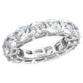 thumbnail image 1 of Sterling Silver 5mm Cushion Cut CZ Eternity Band for Women Claw Setting 3/16 inch wide size 6, 1 of 2