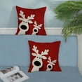 thumbnail image 4 of AUQ Christmas Pillow Covers 16X16 Set of 2 Christmas Decorations Linen Red Pillowcase Winter Elk Deer Christmas Throw Pillows Christmas Holiday Decor Outdoor Cushion Covers for Couch Home Decor, 4 of 7