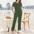 thumbnail image 4 of Naittoop Women's Pajama Sets Short Sleeve Pj Sets with Long Pants 2 Piece Lounge Sets Soft Summer Sleepwear, 4 of 5