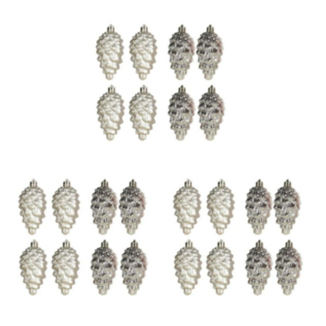 relayinert 8pieces Tree Decoration Eye-catching Pine Cone Decorations For Festive Champagne Gold 3Set