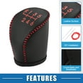 thumbnail image 4 of Unique Bargains Gear Shifting Knob Cover Lever Trim for Nissan Qashqai 2008 Faux Leather Black Red, 4 of 6