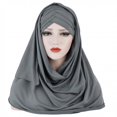 thumbnail image 3 of Women India Hat Muslim Ruffle Cancer Chemo Beanie Turban Wrap Cap scarf Shawl, 3 of 9
