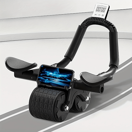 Auto-Return Ab Roller Wheel with Elbow Support Dual Wheel Core Strengthener Professional Home Fitness Equipment for Men Women Full Body Workout
