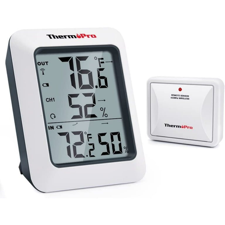 ThermoPro TP60 Wireless Thermometer Indoor Outdoor Digital