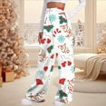thumbnail image 2 of Christmas Pants Women's Christmas Stocking Pants High Waist Yoga Drawstring Side Pockets Joggers Womens Pants Casual White XXL, 2 of 6