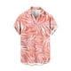 thumbnail image 4 of Blusa y camisa de manga corta con cuello vuelto para hombre, informal, a la moda, con estampado de bolsillo y botones, de poliéster., 4 of 6