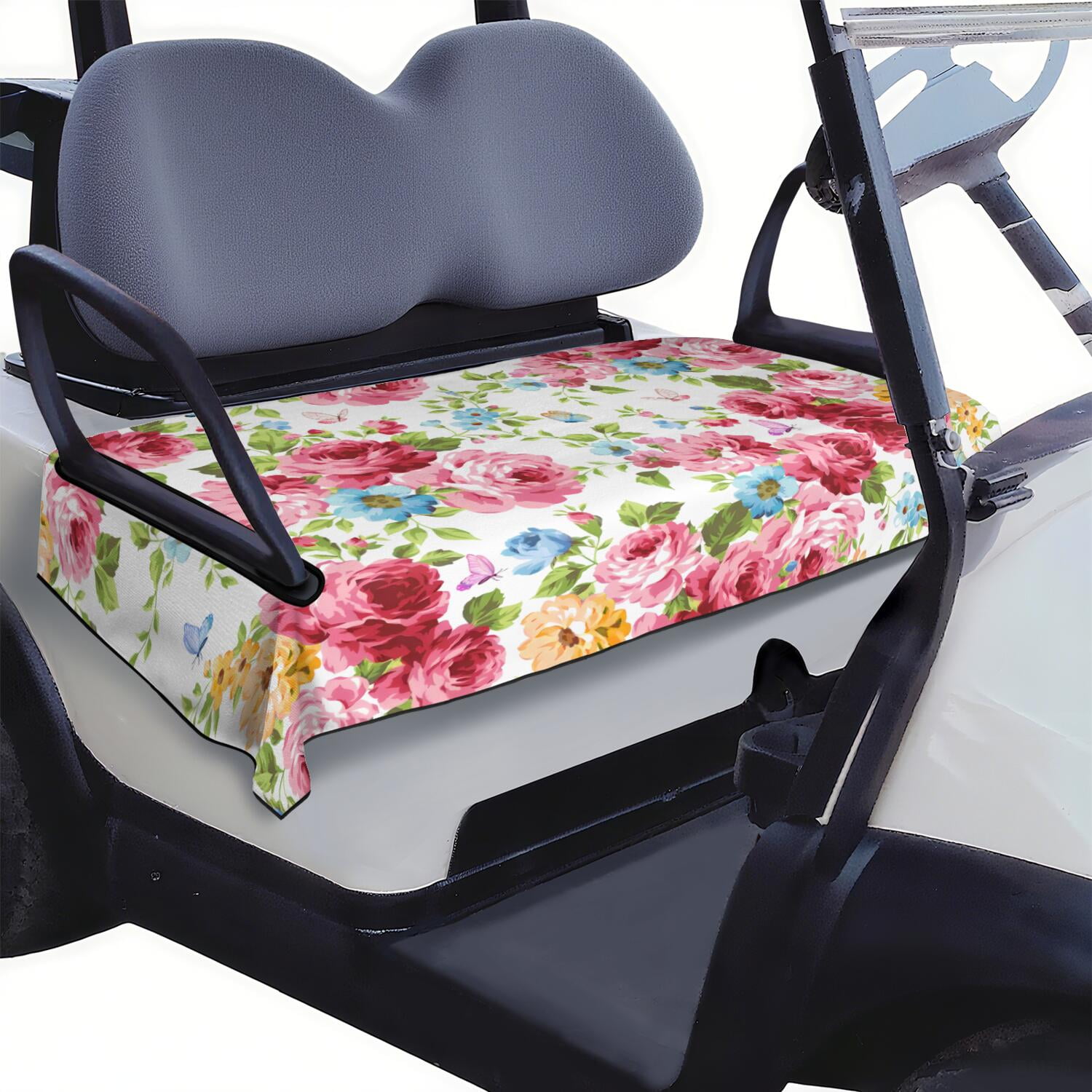 Comfortable Flowers 51 x 31 Golf Cart Seat Protector Front Bench Seat Cover Made from Breathable Microfiber Material