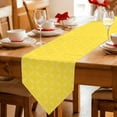 thumbnail image 2 of Table Runners 90 Inches Long, Yellow Morocco Cotton Linen Kitchen Dining Coffee Table Runner for Party Home Decor, Geometric Leaf Diamond Lattice Abstract Tabletop Dresser Scarves Runner 13x90 Inch, 2 of 9