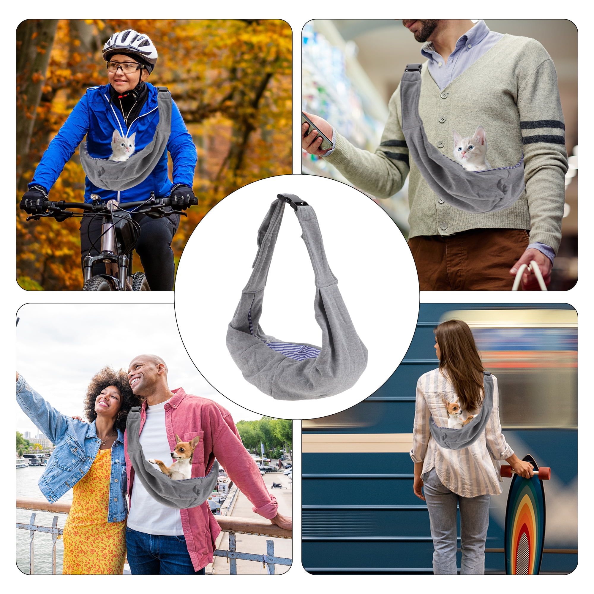 Unique Bargains Portable Pet Sling Carrier Adjustable Pet Sling for Dogs and Cats