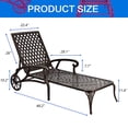 thumbnail image 2 of HOMEFUN 75.4 in. L Antique Bronze Aluminum Outdoor Chaise Lounge Reclining Chair with Adjustable Wheels, 2 of 6