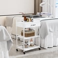 thumbnail image 4 of Beauty Salon Cart with Wheels, Esthetician Trolley with Drawer Trays, Mobile Storage for Spa Massage Makeup Skincare Tools, White, 4 of 6