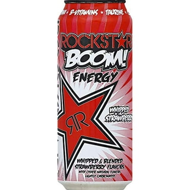 Rockstar Boom Whipped Strawberry Energy Drink, 16 Fl Oz (Pack Of 16)