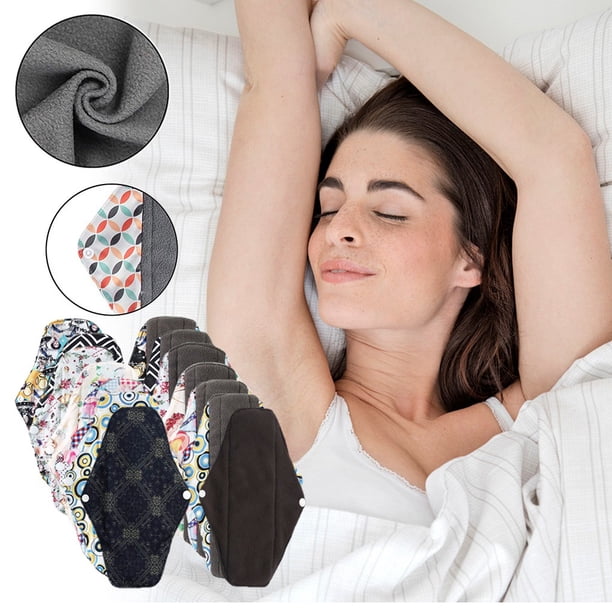 Fiudx Compresas Menstruales Reutilizables, Absorbentes de Fibra de Carbón, Suaves y a Prueba de Fugas, Ideales para Viajes y Exteriores, Ecológicas, Cómodas y Lavables, 1 Unidad de 25 Cm (10 Pulgadas