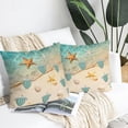 thumbnail image 3 of Sea Turtles Beach Throw Pillow Covers, Teal Nautical Decorative Pillow Cases for Couch Sofa Bed Chair Outdoor Set of 2 18x18 Inch, Teal Cushion Cover, Nautical Teal Living Room Decor, 3 of 6
