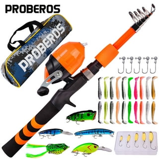 Kids Fishing Rod Reel and Lures, Complete Telescopic Portable Kids Fishing  Rod with Accessories for 10-12 Years Old Beginner