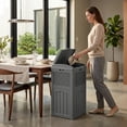 thumbnail image 5 of Devoko  All-Weather use Trashbin with Lid, Patio Resin Hideaway Trash Can with Waterproof for Backyard, Gray, 5 of 7