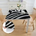 thumbnail image 2 of HAOXIT Animal Print Rectangle Black White Stripe Animal Skin Print Pattern Table Cloth Cover Spill Proof Wrinkle Free Polyester Tabletop for Dining Room Kitchen 36*36, 2 of 8