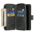 thumbnail image 2 of Dteck 9 Card Slots Wallet Case for Samsung Galaxy S20 FE 6.5-inch,Retro Magnetic Strap Card Pocket Leather Zipper Hybrid Rubber Shockproof Kickstand Phone Cover,Black, 2 of 5