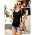thumbnail image 3 of Yawrut Women's Short Sleeve Side Pleated Waist Classic Maternity T-shirt, 3 of 5