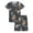 Gray & Graffiti Basketball, variant on Boys Pajamas - Soft Snug-fit PJs Short Sleeves Sleepwear Set Dark Blue Baseball Toddler Jammies Size 12