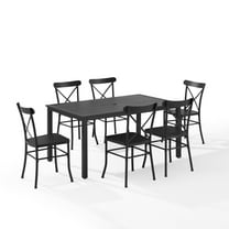 Crosley Furniture Astrid 7-piece Modern Metal Outdoor Dining Set in Black