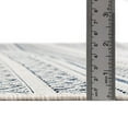 thumbnail image 5 of Unique Loom Outdoor Striped Collection Area Rug - Maia (5' 3" Round Light Blue/Ivory), 5 of 11