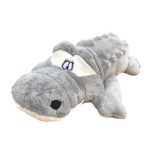 Almohada de peluche Hofun4U de piel de cocodrilo, 96 cm, color gris