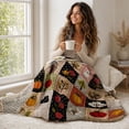thumbnail image 5 of Halloween Fleece Blanket 51x39in Soft Flannel Throw for Couch Bed, Plush Cozy Blanket with Halloween Print, Lightweight Warm Decorations Gift by OVFUIZ, 5 of 6