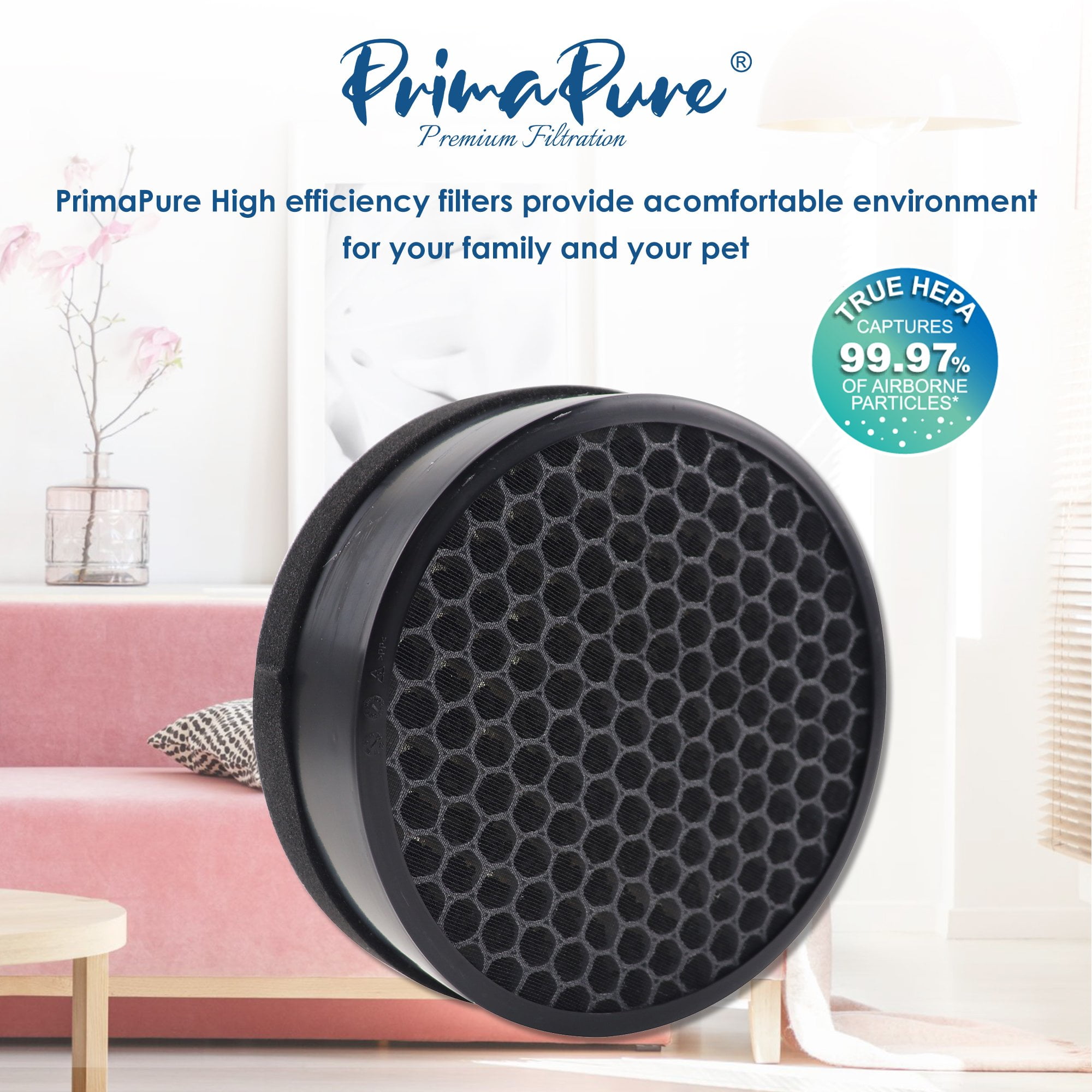 2 Pack PrimaPure H13 3 in 1 True HEPA Filter System Replacement for LV-H132, LV-H132-RF Air Purifier