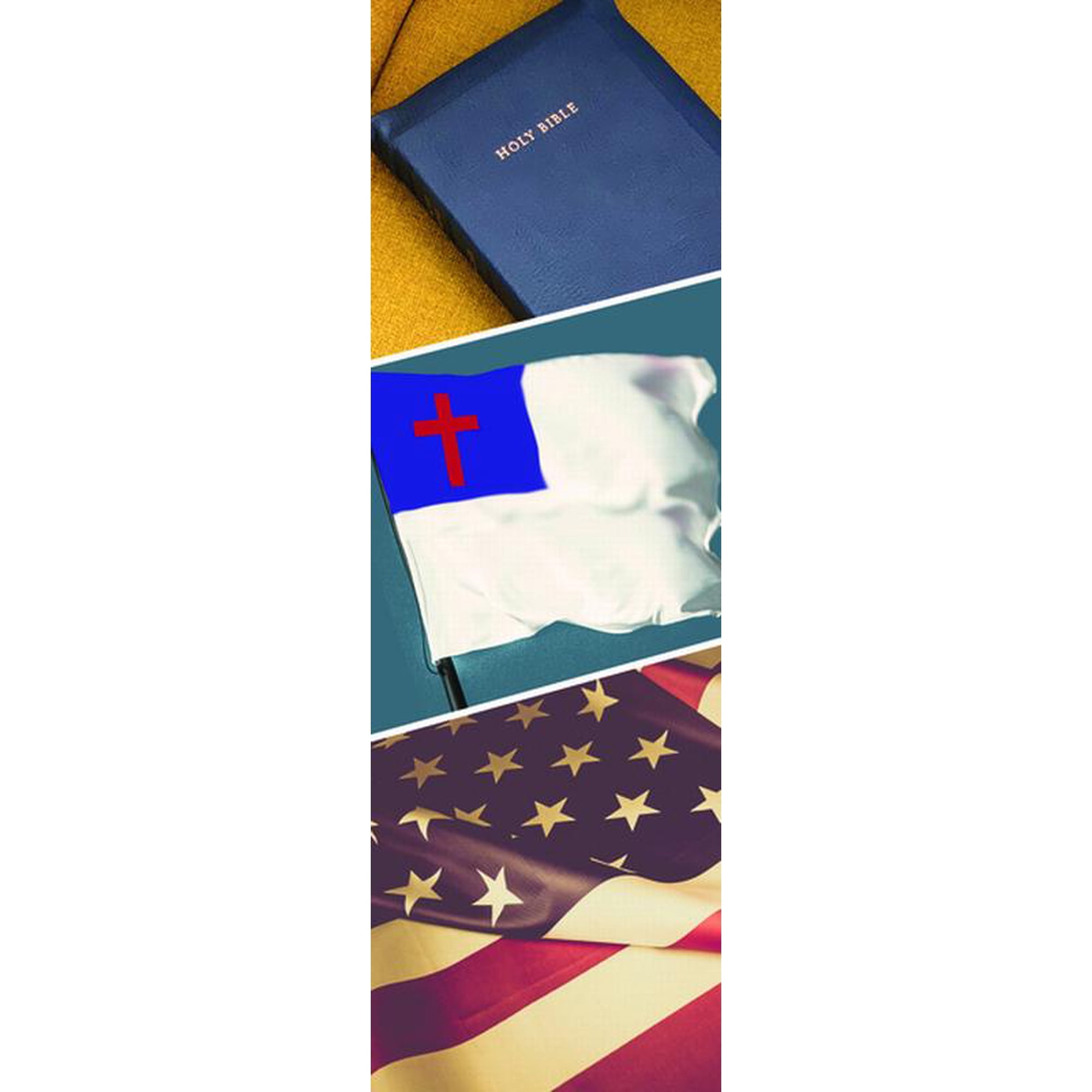 Inspirational Bookmark: Pledges - Bible and Flags (Package of 25) (Bookmark)