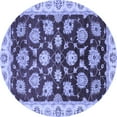 thumbnail image 1 of Ahgly Company Machine Washable Indoor Round Oriental Blue Traditional Area Rugs, 7' Round, 1 of 4