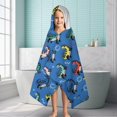 thumbnail image 6 of Blue Cartoon Dinosaurs Text Pattern Hooded Bath Towel，60"x35" for Ages 3 To 12 Kids, Quick Dry Lightweight Soft Microfiber Hood Beach Towel Cover Up for Kids, 6 of 7
