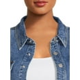 thumbnail image 4 of Terra & Sky Women's Plus Size Denim Shirt Jacket, 4 of 5