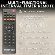 Synergee 16.5” Workout Interval Timer. Programmable Wall Mounted Interval Timer. Gym Timer with Wireless Remote. Tabata EMOTM Stopwatch Count Up/Down MMA Clock.