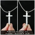 thumbnail image 5 of Turandoss 2 Pcs Black Silver Cross Necklace for Men Inspirational Bible Verse Cross Chain for Men Stainless Steel Cross Pendant Box Chain 18-24 inch Mothers Day Birthday Gifts for Men Husband, 5 of 7