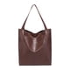 thumbnail image 1 of Bolso de hombro para mujer, de piel sintética, de gran capacidad, moderno, con bolsillo Marrón oscuro, 1 of 9