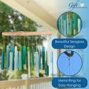 Blue Handworks Glass Seaglass Wind Chime