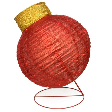 36 Led Lighted Twinkling Red Glitter Ball Ornament Christmas Outdoor Decoration Walmart Canada