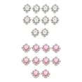 thumbnail image 1 of 20 piezas de cabujones de diamantes de imitación de metal de 2 colores con botones planos para broches y manualidades DIY rosa+transparente, 1 of 7