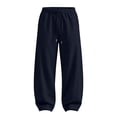 thumbnail image 7 of CCRFTGI Men's Casual Baggy Sweatpants Elastic Drawstring Waist Wide Leg Lounge Pants Streetwear with Pockets Navy M, 7 of 7