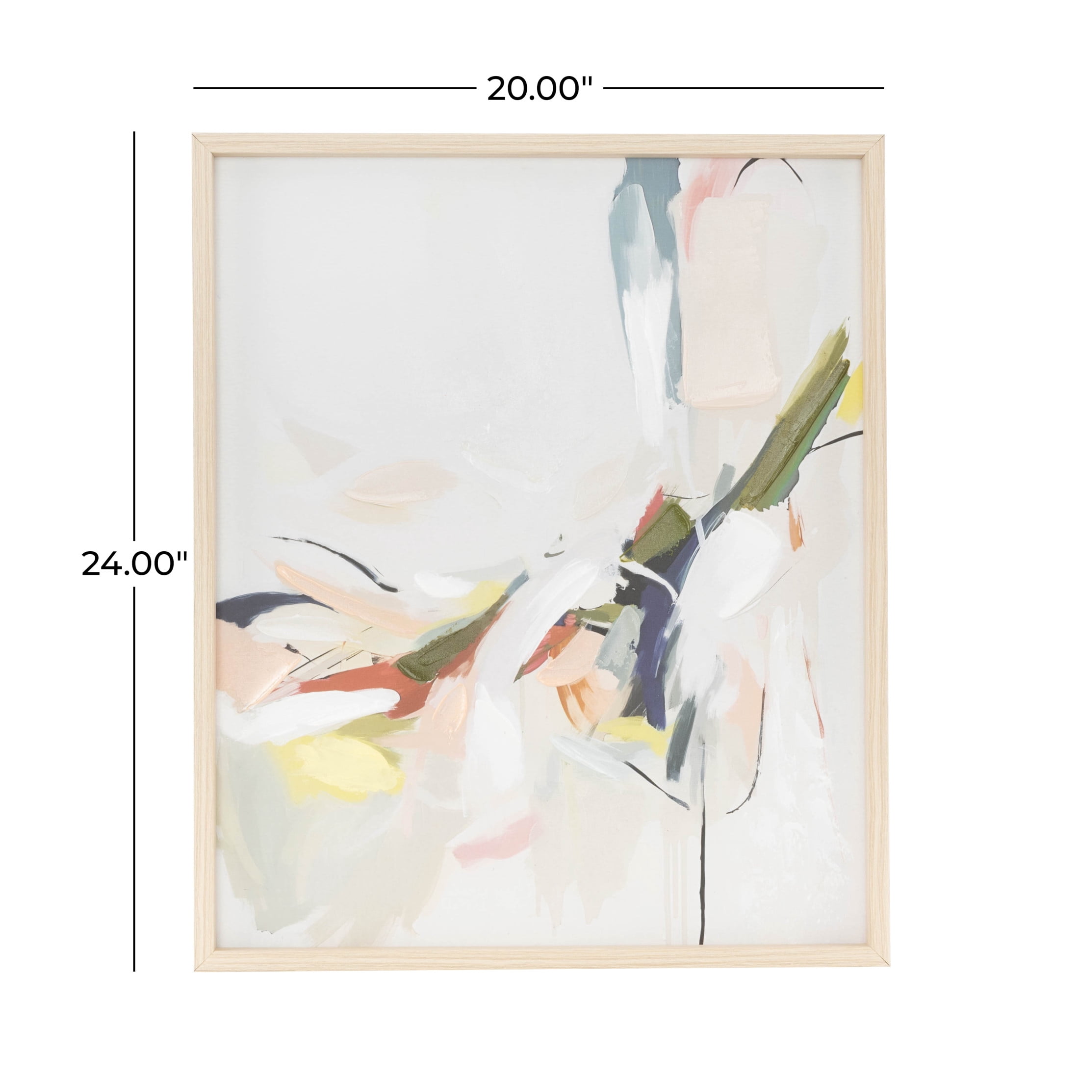 24" x 20" Abstract Framed Wall Art with Light Brown Frame, by DecMode