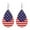 Light Yellow, variant on 2 Pairs 4th of July Earrings for Women - Patriotic American Flag Dangle Earrings, Lightweight Stars & Stripes Red White Blue USA Jewelry for Independence Day & Daily Wear
