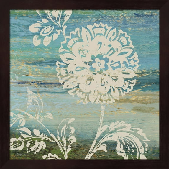 Blue Indigo w/Lace II by Studio Nova, Framed Wall Art, 13.25W x 13.25H